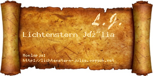 Lichtenstern Júlia névjegykártya